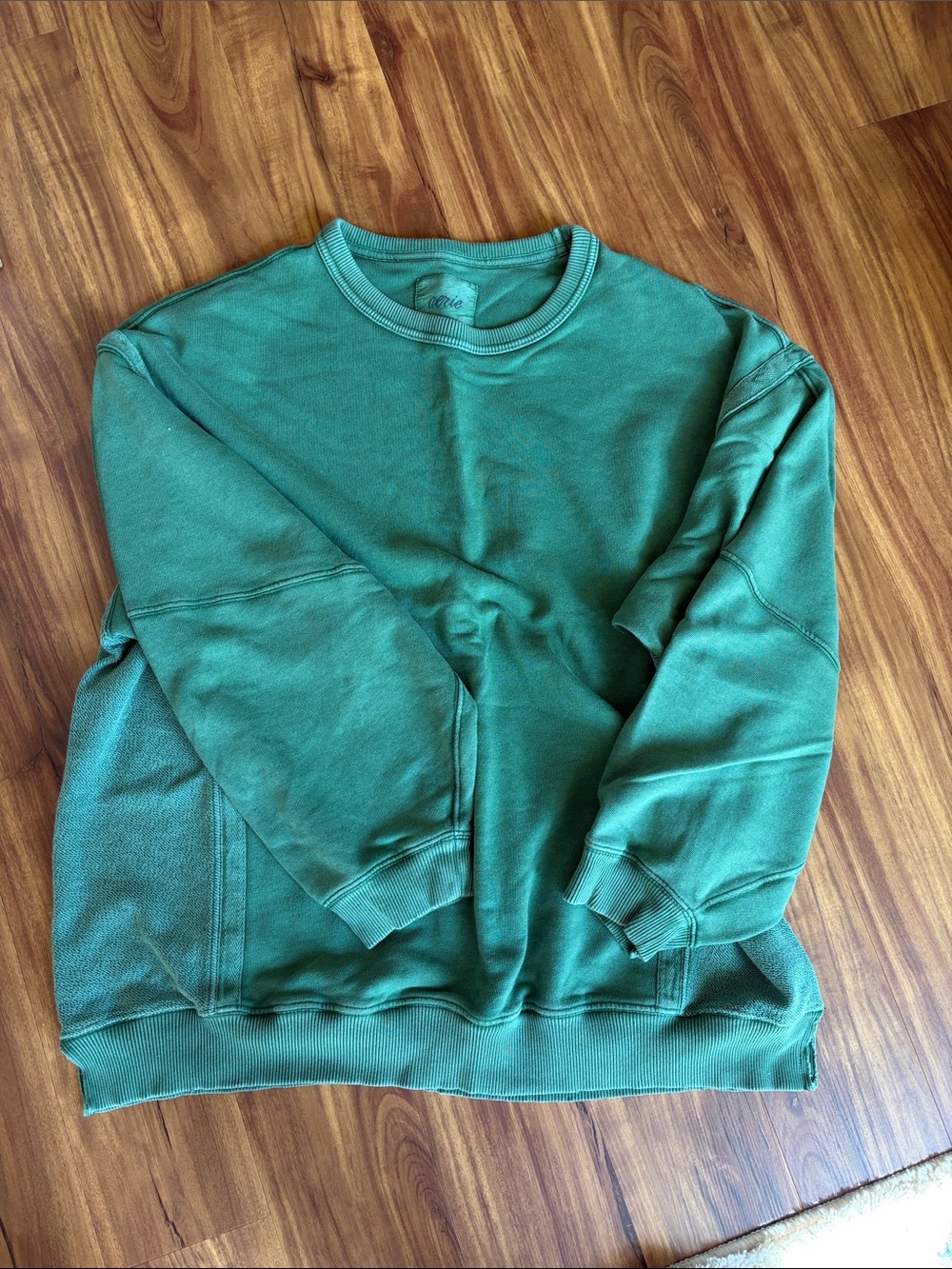 aerie Crewneck Sweater in Forrest Green